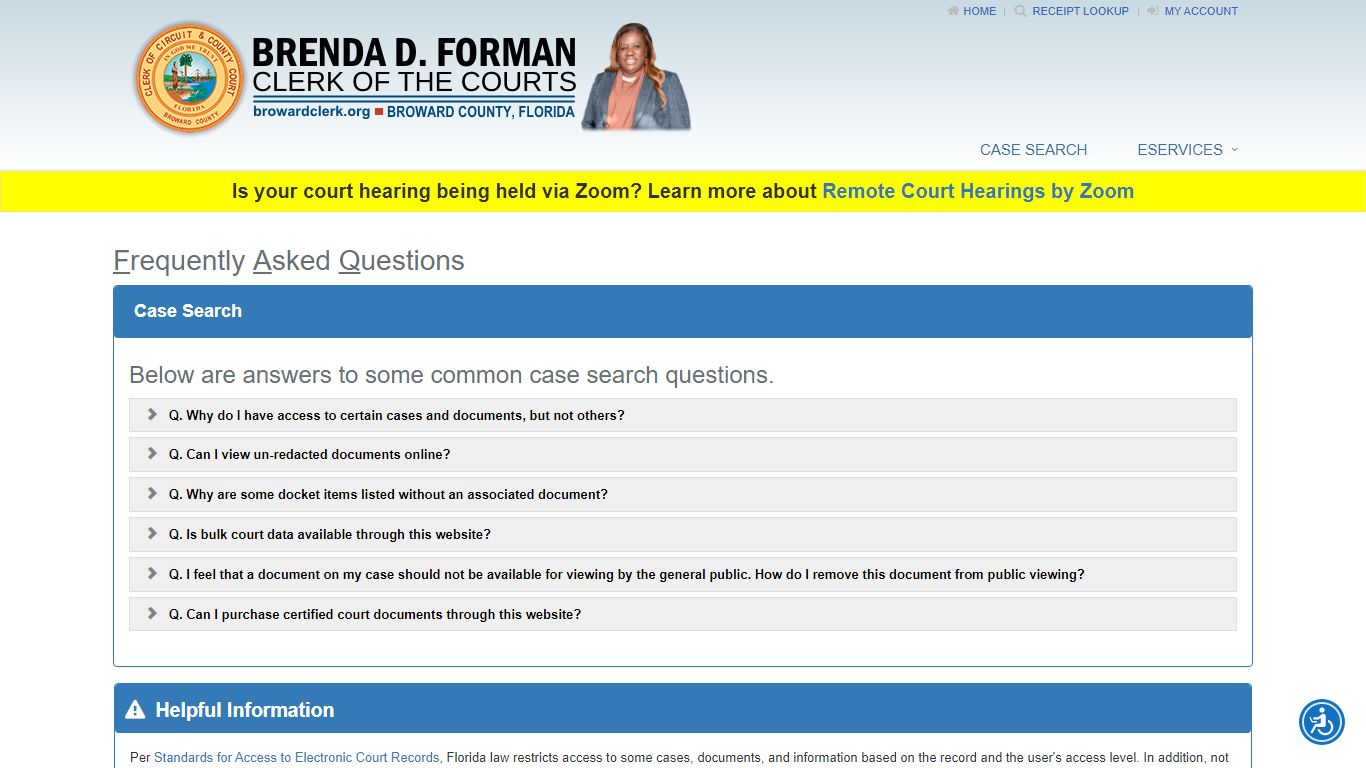 Frequently Asked Questions - Broward County Clerk of Courts